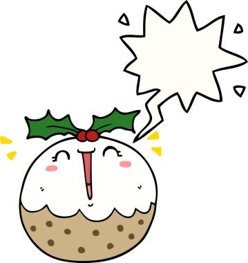 Bir insan tarafından çizilmiş tatlı bir çizgi film pudingi.