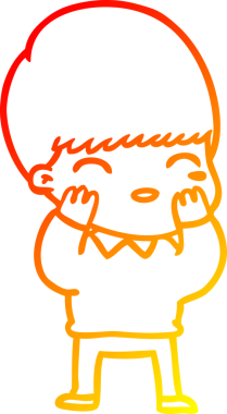 Bir insan tarafından çizilmiş mutlu çizgi film çocuğu çizimi.