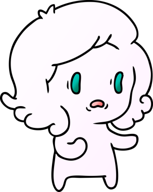 Bir insan tarafından çizilmiş kawai korkunç hayaletinin serbest çizimi.