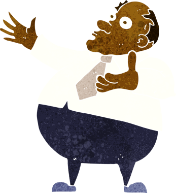 Bir insan tarafından çizilmiş, çileden çıkarılmış orta yaşlı bir adam.