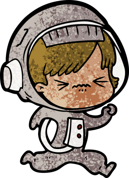 Bir insan tarafından çizilmiş astronot kadın.