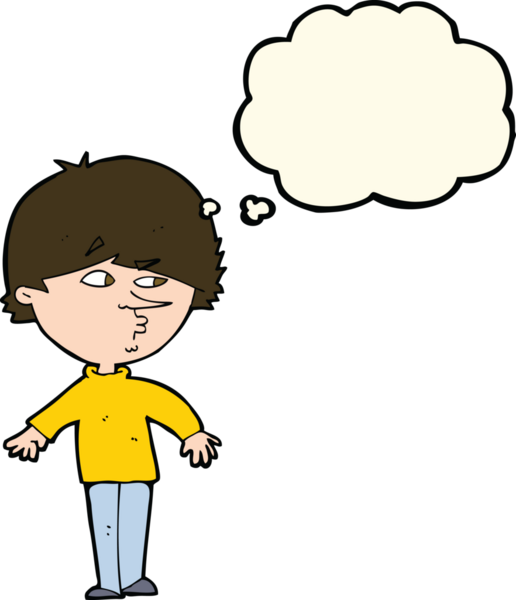 Bir insan tarafından çizilmiş düşünce baloncuğuyla omzunun üstünden bakan şüpheli bir adam.