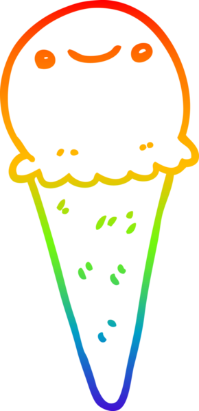 gökkuşağı gradyanı çizimi bir insan tarafından çizilmiş dondurma çizgi filmi