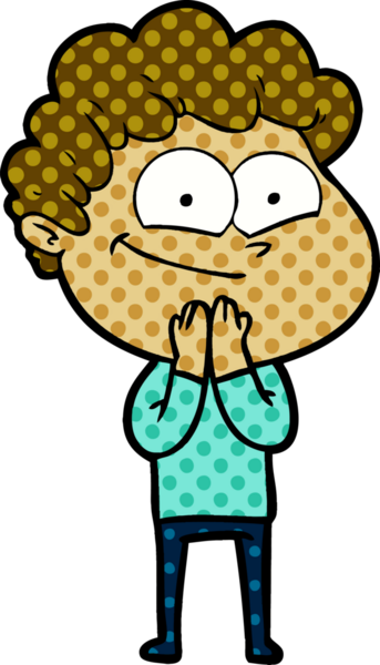 Bir insan tarafından çizilmiş mutlu bir adam.