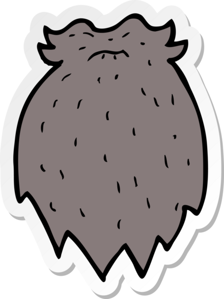 Bir insan tarafından çizilmiş sahte bir sakalın çıkartması.