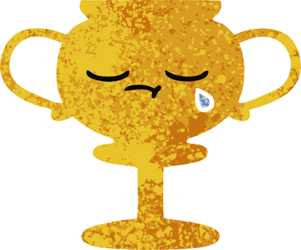 Bir insan tarafından çizilmiş bir kupanın retro illüstrasyon tarzı karikatürü