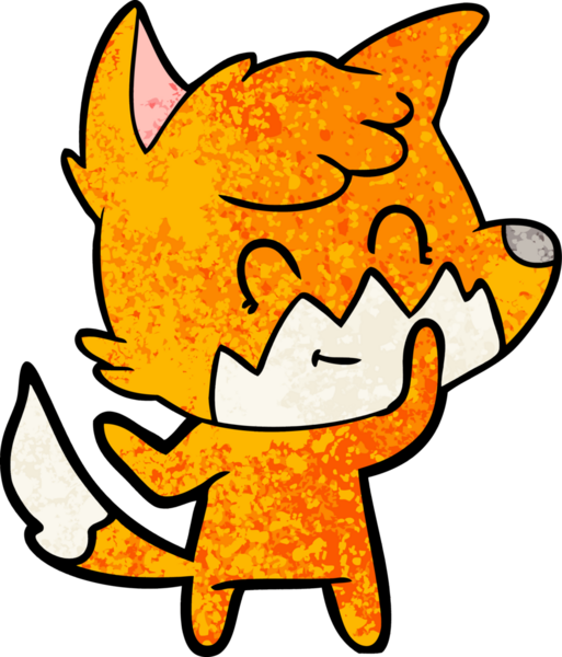 Bir insan tarafından çizilmiş çizgi film dostu tilki.