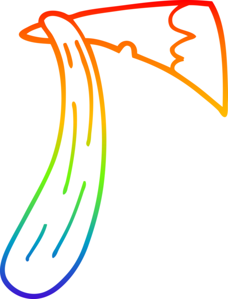 gökkuşağı gradyan çizimi bir insan tarafından çizilmiş balta karikatürü