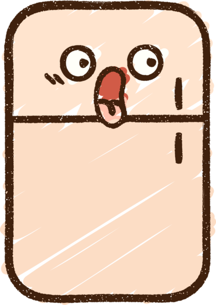 Bir insan tarafından çizilmiş buzdolabı tebeşiri