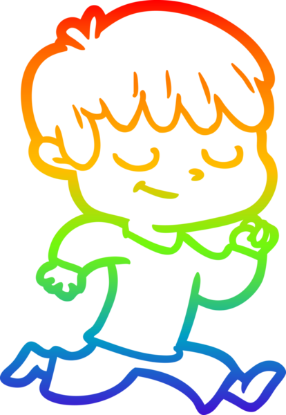 gökkuşağı gradyan çizgi çizimi bir insan tarafından çizilmiş mutlu bir çocuk