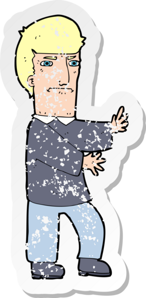 Bir insan tarafından çizilmiş huysuz bir karikatürün gerilimli yapıştırması.