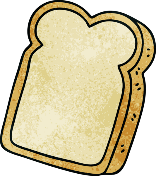 Bir insan tarafından çizilmiş tuhaf bir ekmek dilimi.