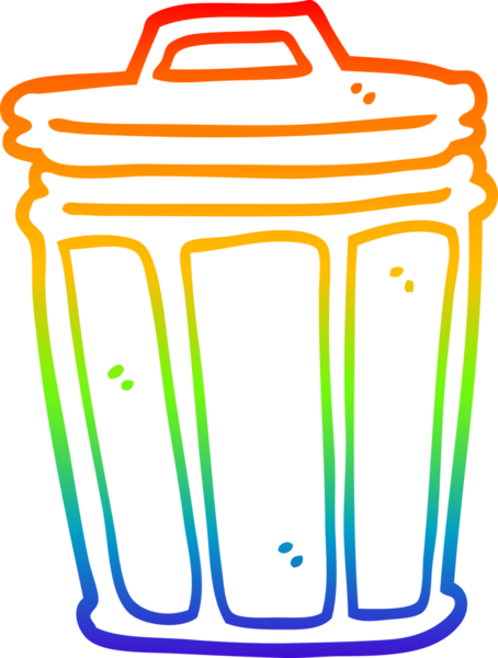gökkuşağı gradyan çizgi çizimi bir insan tarafından çizilmiş çöp tenekesi