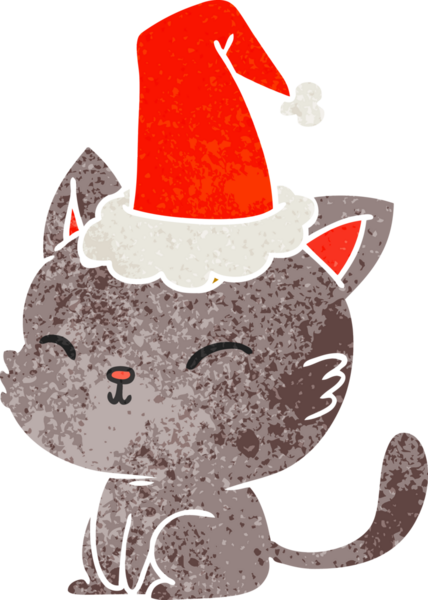 Bir insan tarafından çizilmiş kawaii kedisinin eski bir karikatürü.