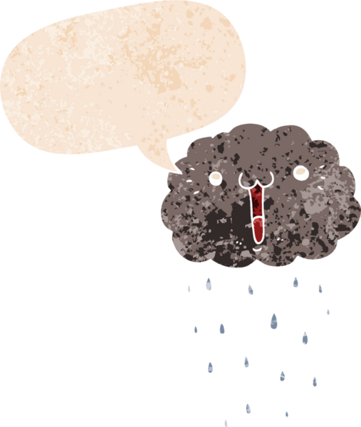 grunge 'da konuşma baloncuğu olan karikatür bulutu bir insan tarafından çizilmiş rahatsız edilmiş retro dokuma tarzı