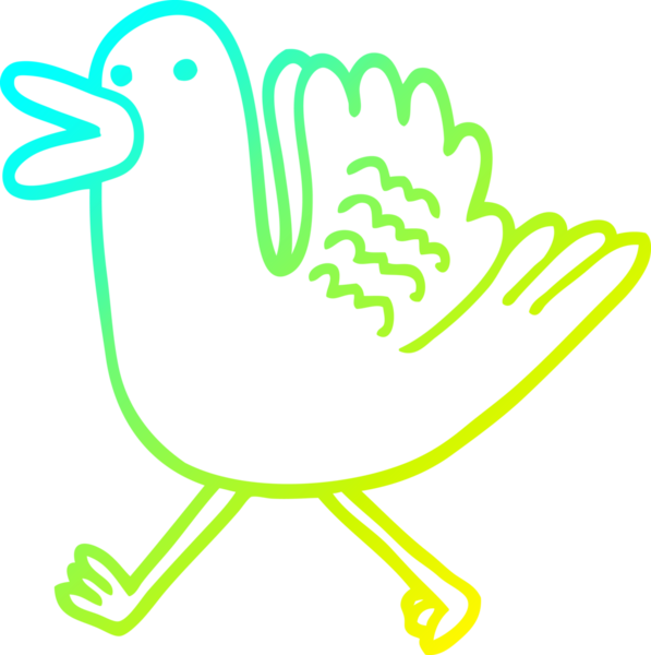 Bir insan tarafından çizilmiş bir ördeğin soğuk çizgi çizimi.