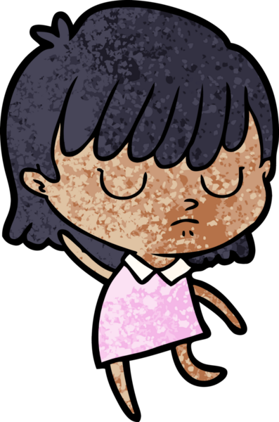 Bir insan tarafından çizilmiş karikatür kadın.