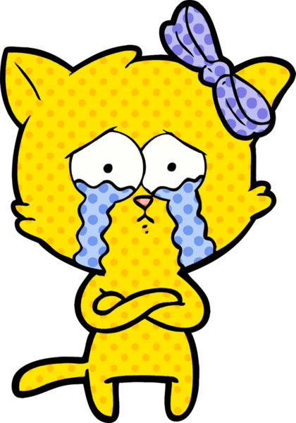 Bir insan tarafından çizilmiş çizgi film kedisi.