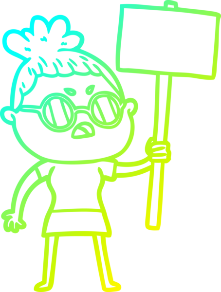 Bir insan tarafından çizilmiş bir çizgi filmin soğuk gradyan çizimi.