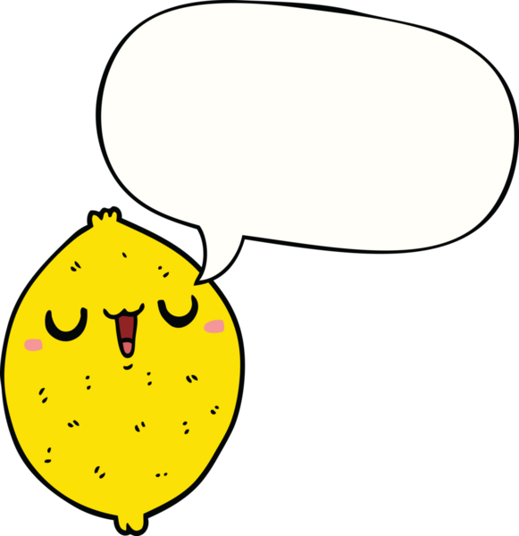 Bir insan tarafından çizilmiş mutlu limon çizgi filmi.