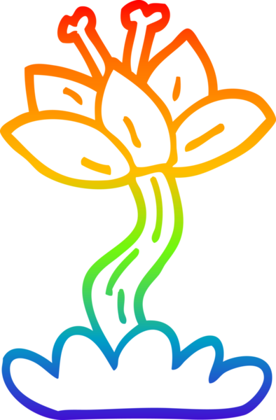 Bir insan tarafından çizilmiş kırmızı zambak çizgi çizimi.