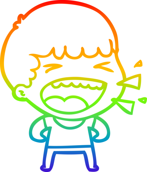 Gökkuşağının gradyan çizimi bir insan tarafından çizilmiş gülen bir adamın çizimi.