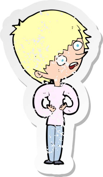 Bir insan tarafından çizilmiş bir karikatürün gerilimli çıkartması.