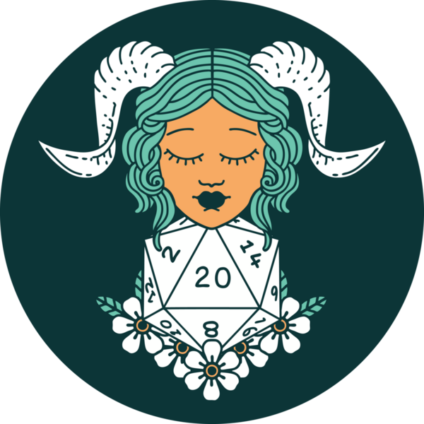 Bir insan tarafından çizilmiş doğal yirmi zar atma ikonu