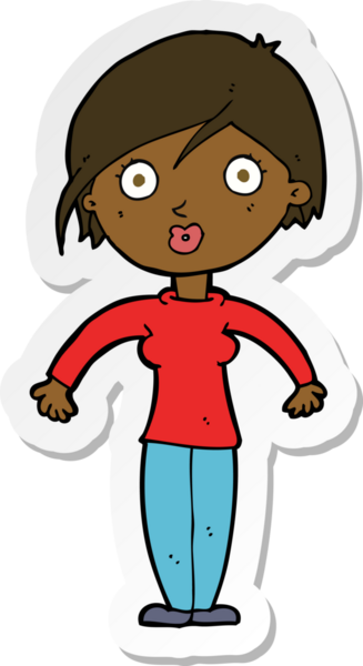 Bir insan tarafından çizilmiş bir karikatür çıkartması.