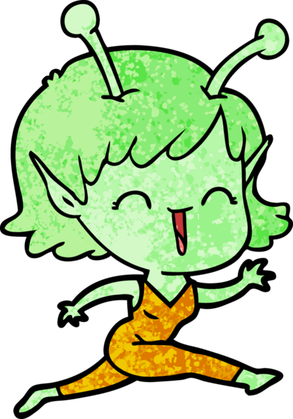 Bir insan tarafından çizilmiş uzaylı kız.