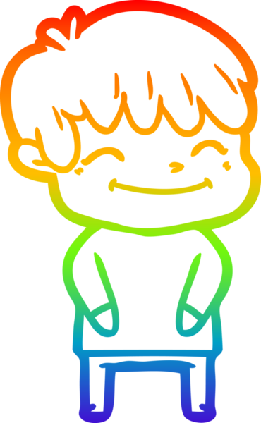 gökkuşağı gradyan çizgi çizimi bir insan tarafından çizilmiş mutlu bir çocuk