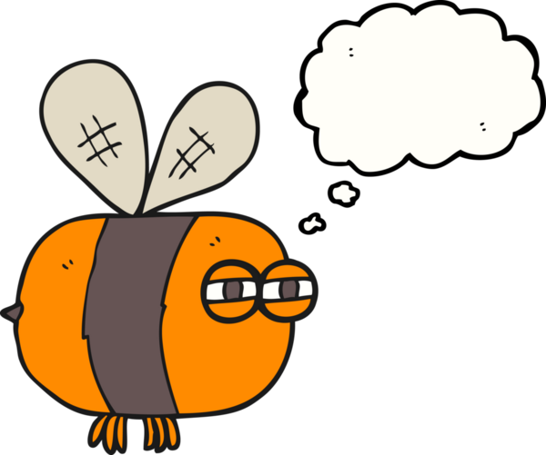 Serbest çizim düşünce balonu karikatürü kızgın arı bir insan tarafından çizildi