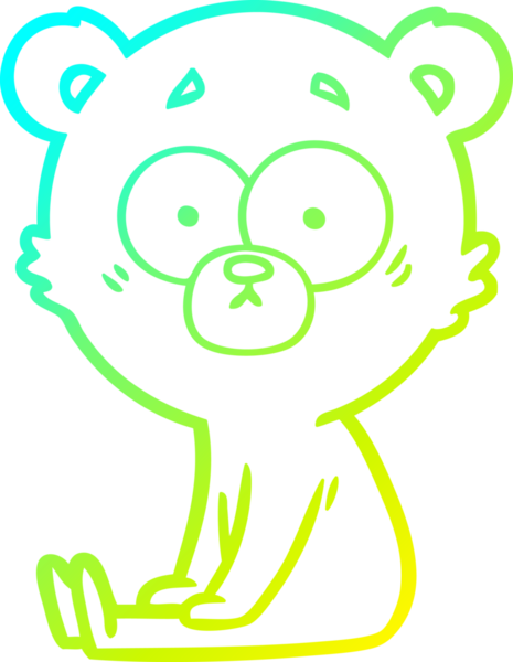 Bir insan tarafından çizilmiş bir kutup ayısı karikatürü.