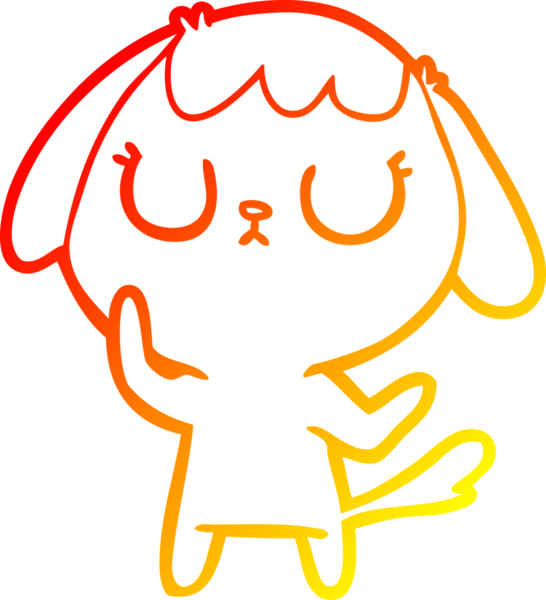 Bir insan tarafından çizilmiş sevimli bir köpeğin sıcak çizgi çizgisi.