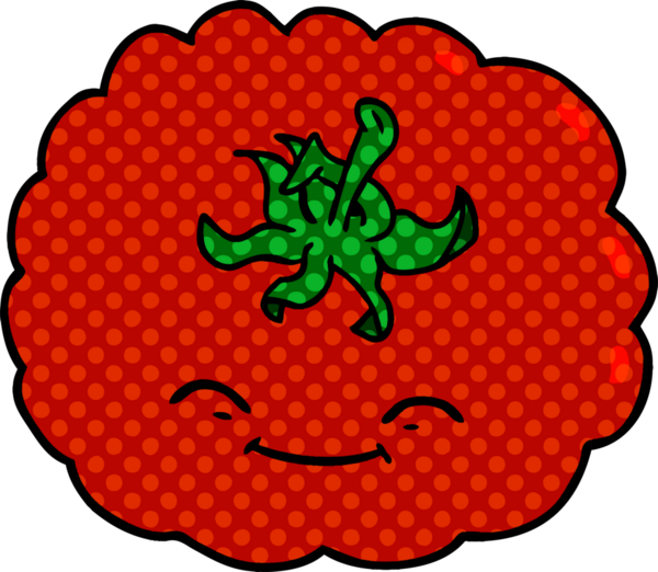 Bir insan tarafından çizilmiş domates çizgi filmi.