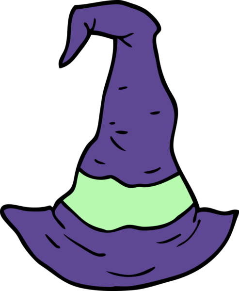 Bir insan tarafından çizilmiş karalama cadı şapkası.