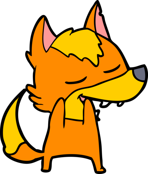 Bir insan tarafından çizilmiş tilki çizgi film karakteri