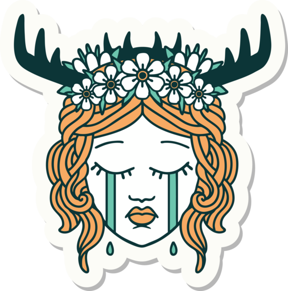 Bir insan tarafından çizilmiş ağlayan insan rahibin çıkartması.