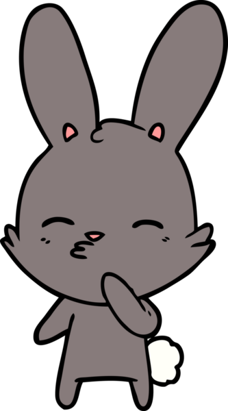 Bir insan tarafından çizilmiş meraklı tavşan çizgi filmi.