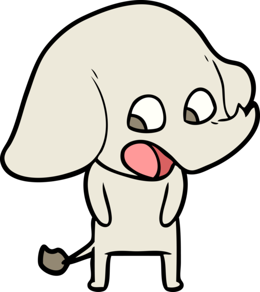 Bir insan tarafından çizilmiş şirin bir fil.