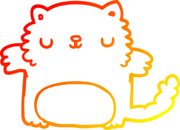 Bir insan tarafından çizilmiş çizgi film kedisinin sıcak çizgi çizimi