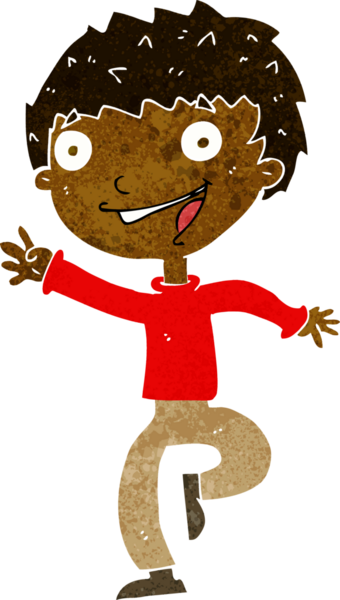 Bir insan tarafından çizilmiş heyecanlı bir çocuk.