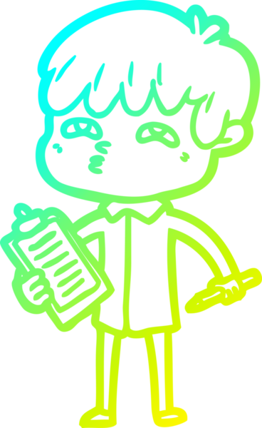 Bir insan tarafından çizilmiş soğuk gradyan çizgi çizimi.