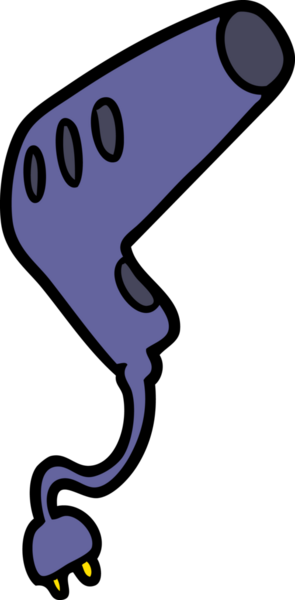 bir insan tarafından çizilmiş bir saç kurutma makinesi.