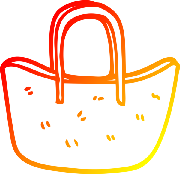 Bir insan tarafından çizilmiş bir çizgi film sepetinin sıcak gradyan çizimi