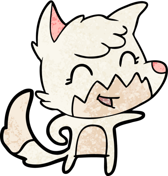 Bir insan tarafından çizilmiş mutlu çizgi film tilkisi.