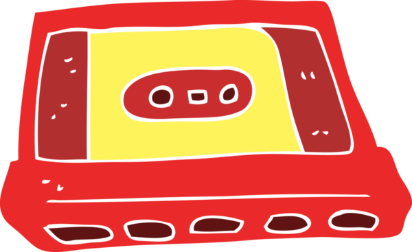 Bir insan tarafından çizilmiş kasetin düz renk çizimi