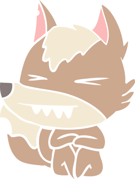 kızgın kurt düz renkli çizgi film bir insan tarafından çizildi.