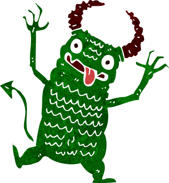 Bir insan tarafından çizilmiş karikatür iblisi