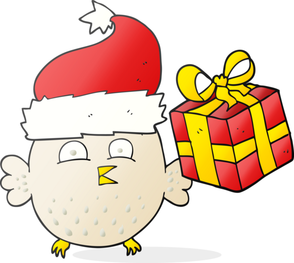 Bir insan tarafından çizilmiş serbest çizim Noel baykuşu.